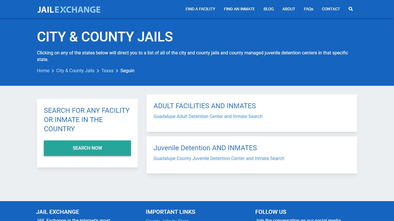 City & County Jails | Texas | Seguin | JailExchange
